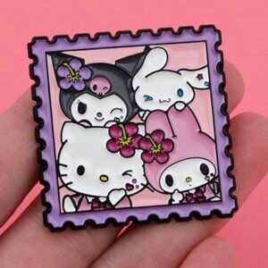 HELLO KITTY & Friends "Postage Stamp" Enamel Pin (BRAND NEW & SO CUTE!)